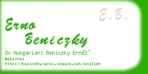 erno beniczky business card